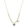 Meira T Two-Tone 14K Gold, Diamond & Sapphire Evil Eye Pendant Ball Chain Necklace