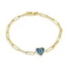 Meira T 14K Yellow Gold, Opal & Diamond Heart Pendant Bracelet