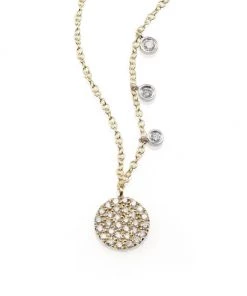 Meira T Diamond & 14K Yellow Gold Disc Necklace