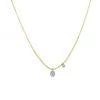 Meira T 14K Yellow Gold & Pavé Diamond Oval Drop Ball Chain Necklace