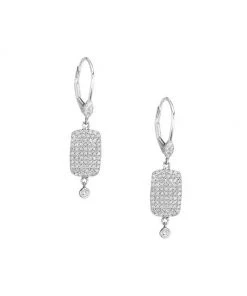 Meira T 18K White Gold & Diamond Rectangular Drop Earrings