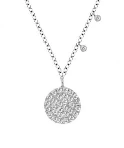 Meira T 14K White Gold Diamond Disc Pendant Necklace