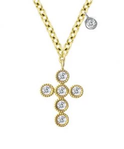 Meira T 14K Yellow Gold & Diamond Cross Pendant Necklace