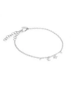 Meira T 14K White Gold & Diamond Moon & Star Charm Bracelet