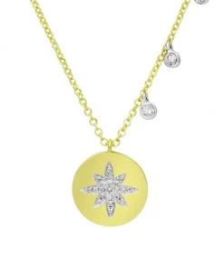 Meira T 14K Gold & Diamond Starburst Coin Necklace
