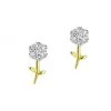 Meira T 14K Gold & Diamond Flower Stud Earrings