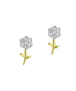 Meira T 14K Gold & Diamond Flower Stud Earrings