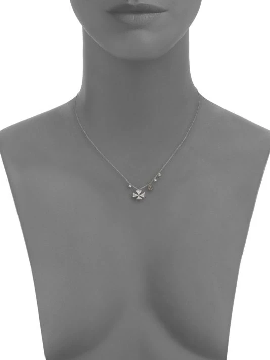 Meira T Diamond & 14K White Gold Cross Necklace 2 Meira T Diamond & 14K White Gold Cross Necklace - Image 2