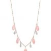 Meira T 14K Rose Gold & 14K White Gold Diamonds Pink Opal Drop Necklace