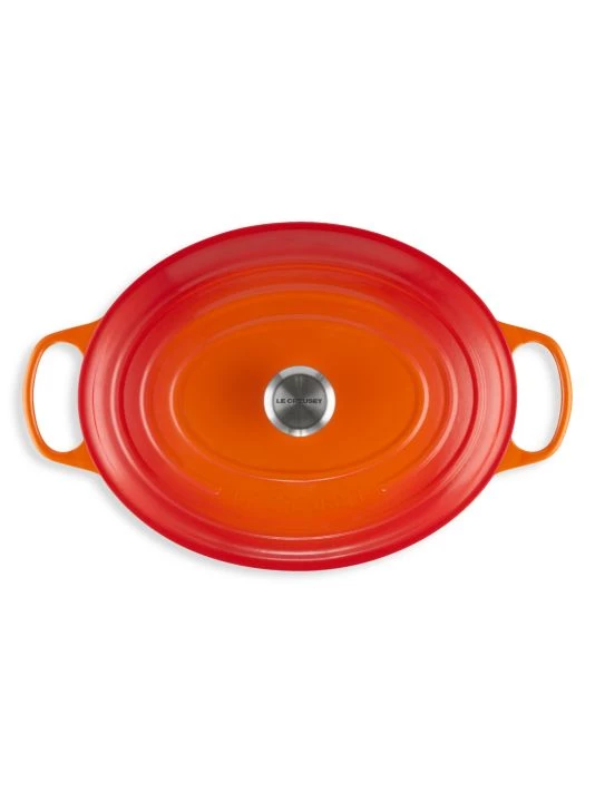Le Creuset 9.5-Quart Signature Cast Iron Oval Dutch Oven Oyster 3 Le Creuset 9.5-Quart Signature Cast Iron Oval Dutch Oven Oyster - Image 3